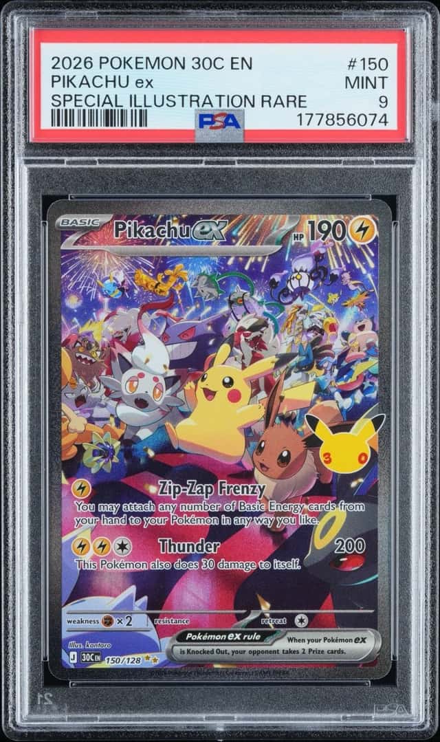 2026 POKEMON 30C EN-30TH CELEBRATION SPECIAL ILLUSTRATION RARE PIKACHU EX PSA 9