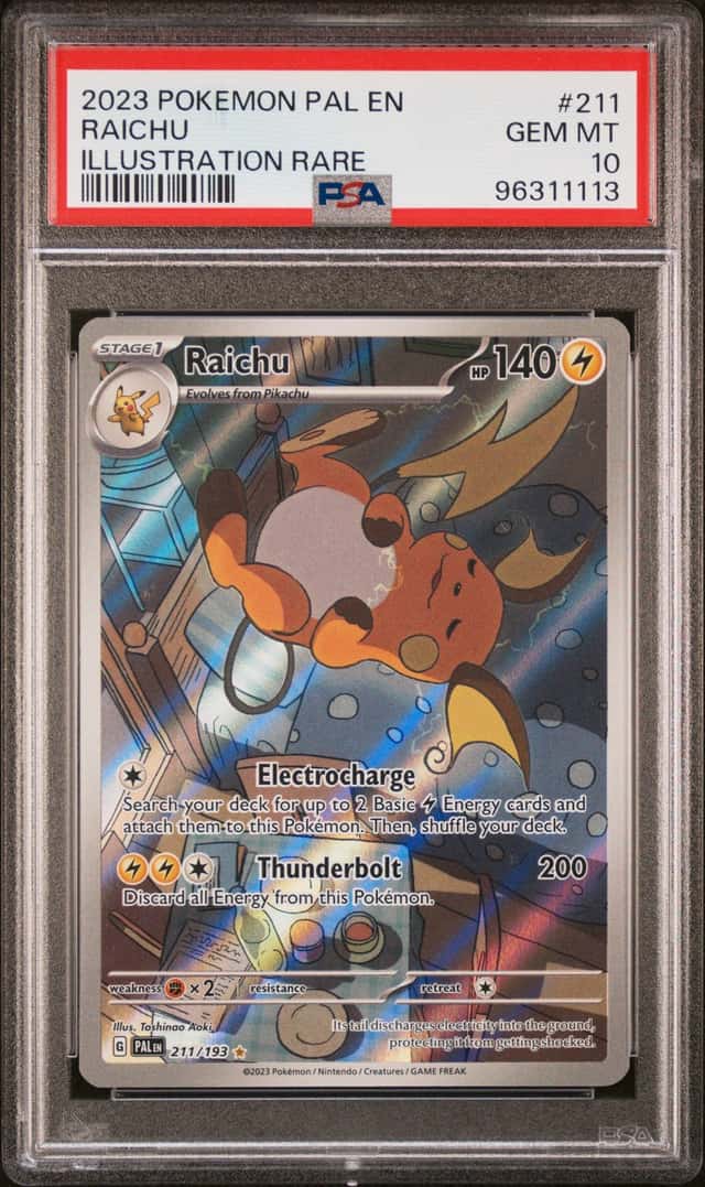PSA 10 Bubble Raichu 211/193 Paldea Pokemon 2023 Illustration Rare