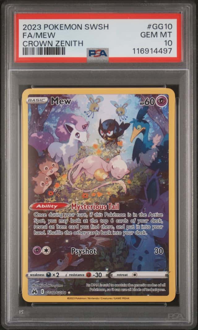 PSA 10 Mew GG10/GG70 Crown Zenith Galarian Gallery Full Art Holo UR Eng 2023