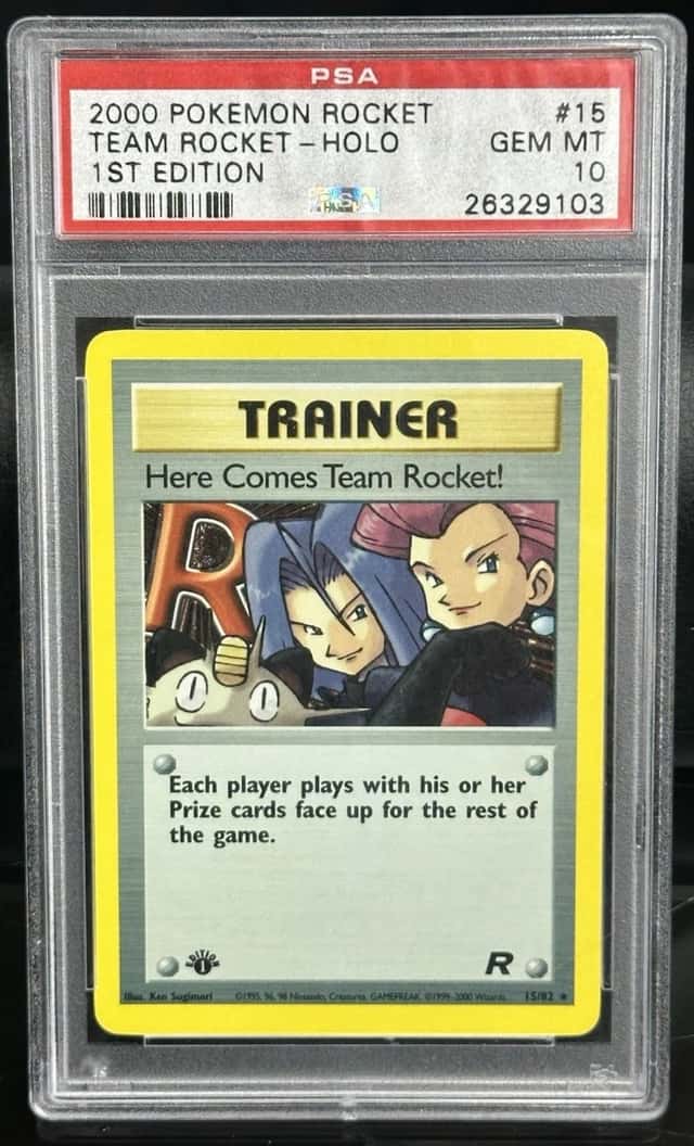 2000 Pokemon Rocket Team Rocket Holo 1st Edition Here Comes Team Rocket! 15/82