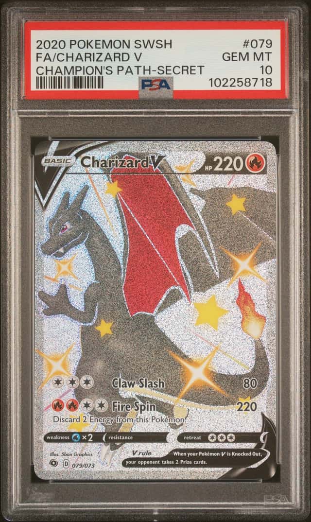 POKEMON FA/CHARIZARD V 2020 SWORD & SHIELD CHAMPION'S PATH-SECRET #079 PSA 10