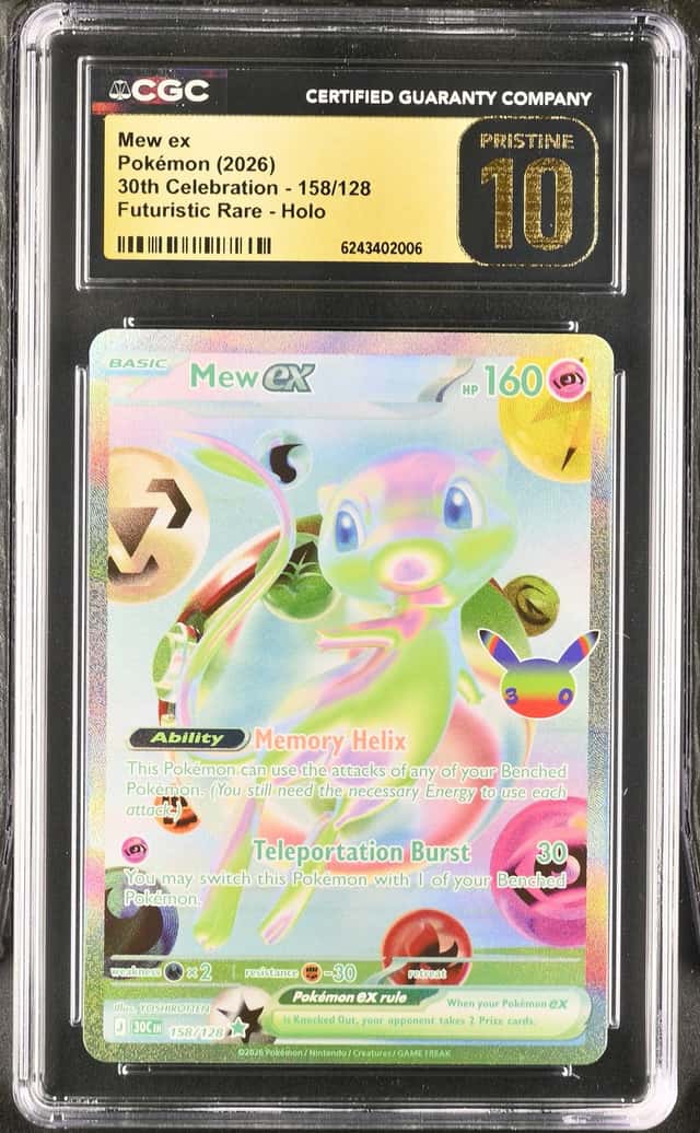 CGC 10 Pristine - Mew ex 158/128 Futuristic Pokemon Celebration 30th Anniversary