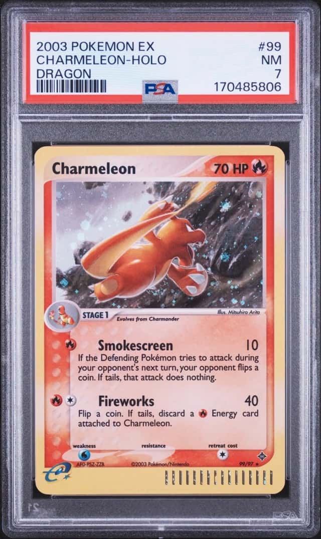 2003 POKEMON EX DRAGON #99 CHARMELEON-HOLO PSA 7