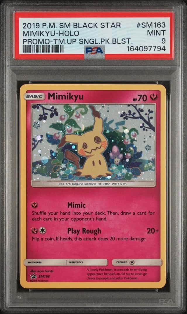 2019 POKEMON SM BLACK STAR PROMO TEAM UP SINGLE PACK BLISTERS MIMIKYU-HOLO PSA 9