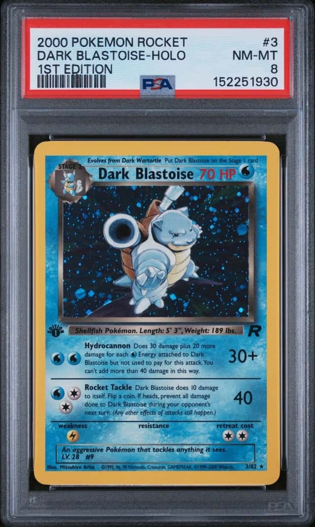 2000 Pokemon Rocket #3 Dark Blastoise-Holo 1st Edition PSA 8