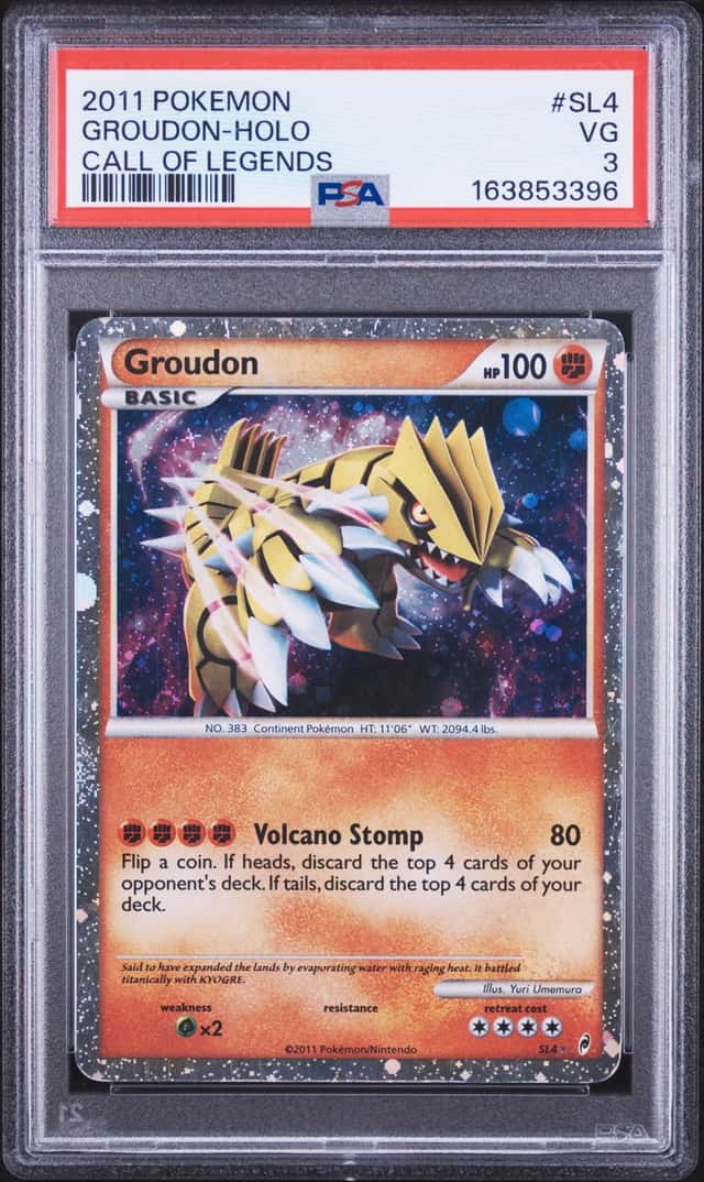 2011 POKEMON CALL OF LEGENDS #SL4 GROUDON-HOLO PSA 3
