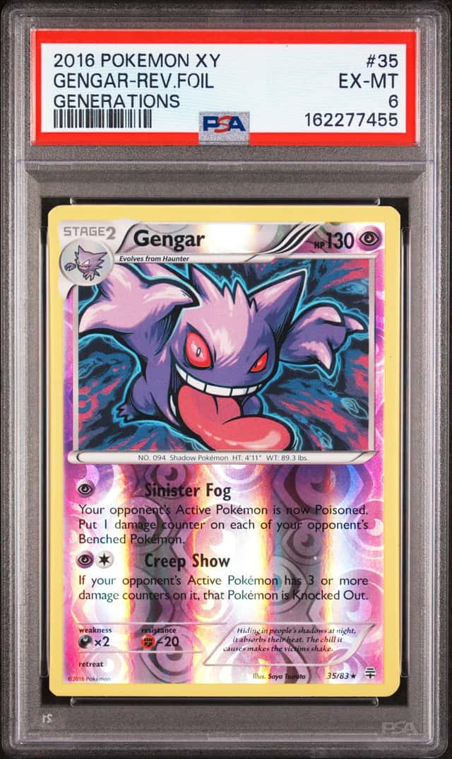 Pokemon TCG: Gengar #35/83 Generations Reverse Holo - PSA 6