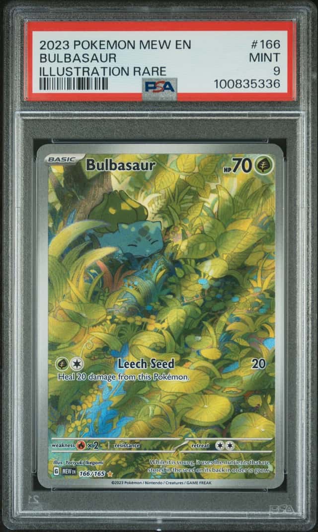 Pokemon SV 151 Bulbasaur 166/165 Illustration Rare Holo ENG 2023 PSA 9