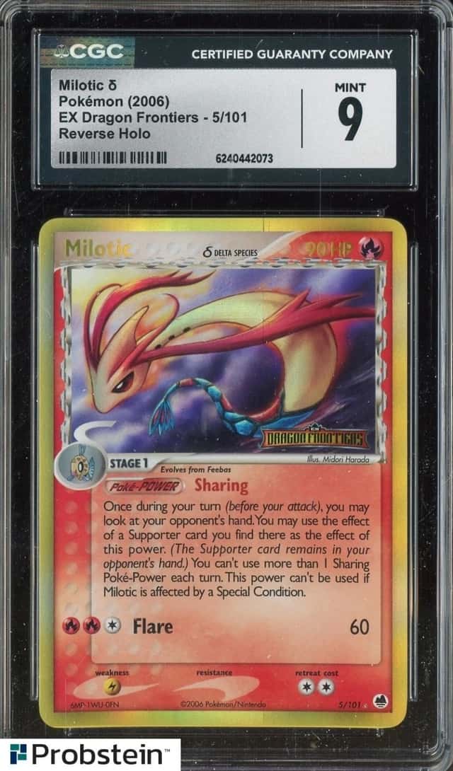 2006 Pokemon EX Dragon Frontiers #5 Milotic Reverse Holo CGC 9 MINT