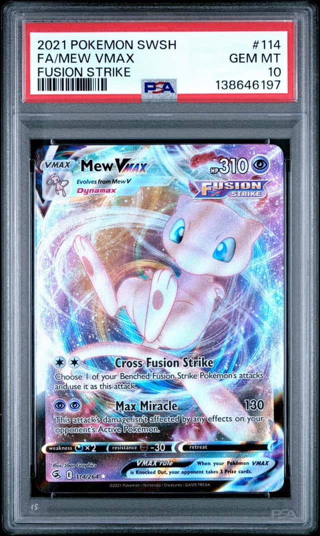 MEW VMAX 2021 POKEMON FUSION STRIKE 114/264 FULL ART PSA 10 Q3963-7
