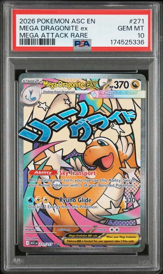 2026 POKEMON ASC EN-ASCENDED HEROES MEGA ATTACK RARE MEGA DRAGONITE EX PSA 10