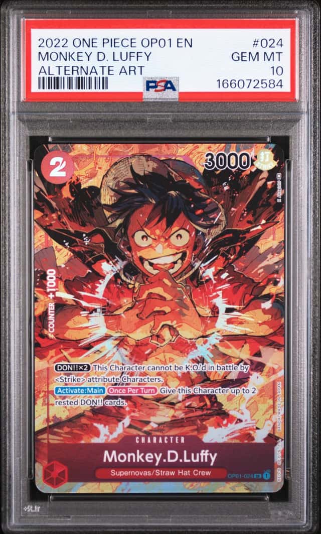 2022 One Piece OP01 EN #024 Monkey D. Luffy PSA 10 GEM MINT