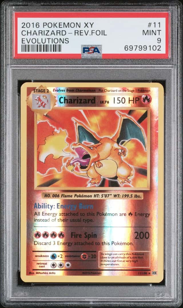 2016 Pokemon Gaming XY Evolutions Charizard Reverse Holo #11/108 PSA 9
