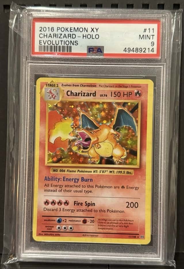 Pokémon TCG Charizard Evolutions Holo Rare Card 11/108 PSA 9