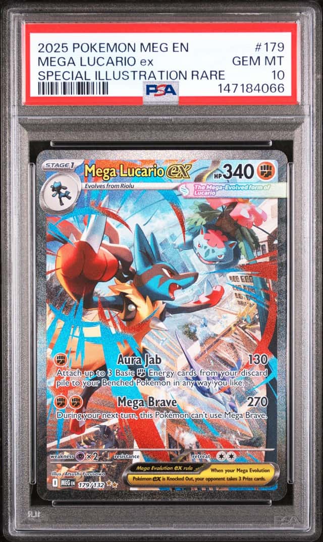MEGA LUCARIO EX 2025 POKEMON MEGA EVOLUTION 179/132 SIR PSA 10 B Q3963-7