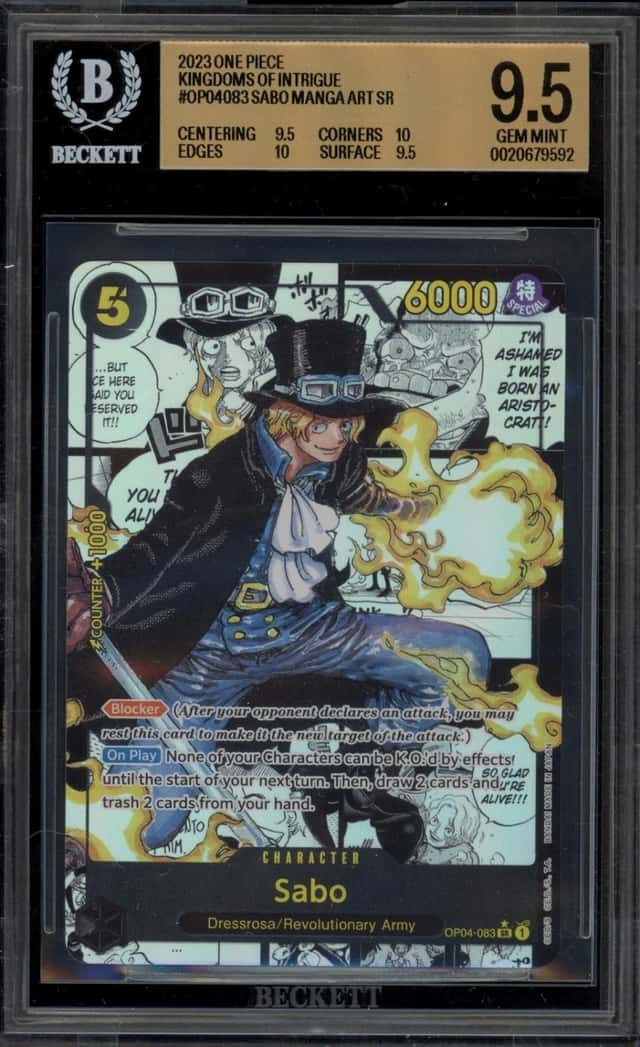 One Piece Sabo Kingdoms of Intrigue Manga Alternate Art OP04-083 BGS 9.5