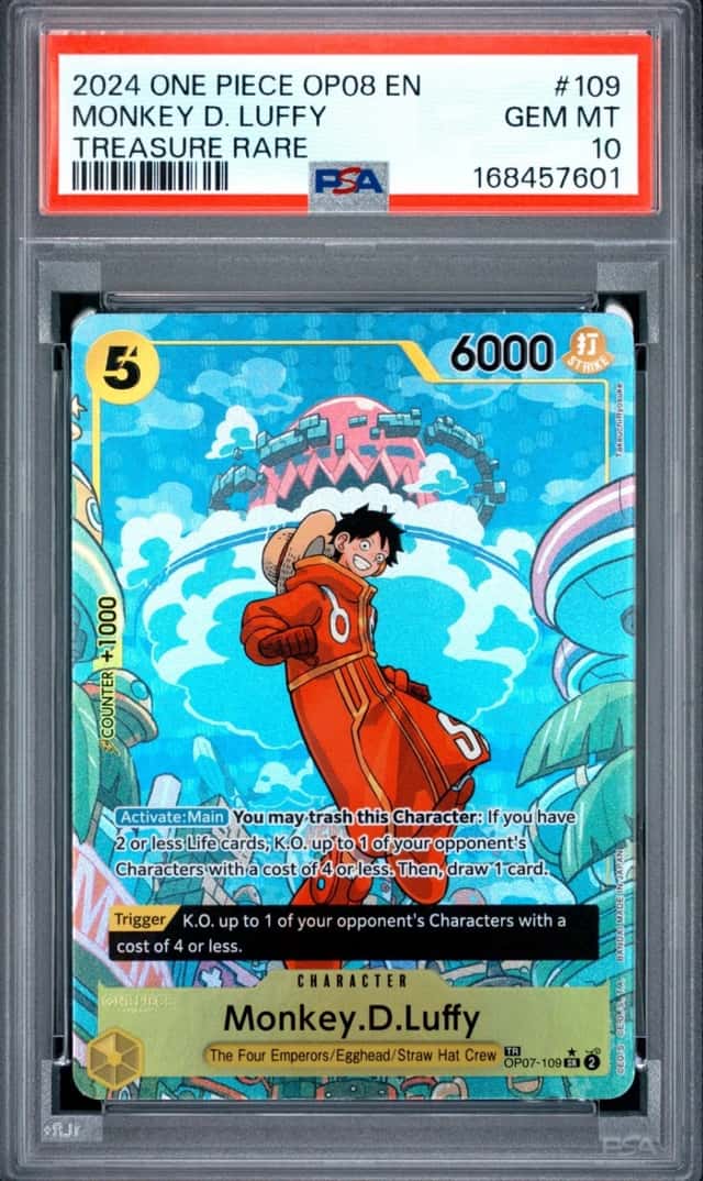 2024 ONE PIECE OP08-TWO LEGENDS TREASURE RARE #109 MONKEY D. LUFFY PSA 10