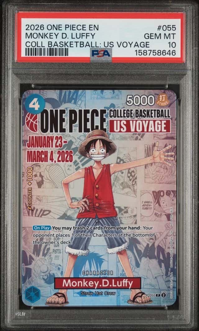 2026 One Piece EN College Basketball US Voyage #055 Monkey D Luffy PSA 10