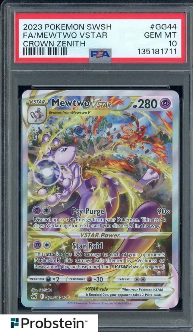 2023 POKEMON SWSH CROWN ZENITH #GG44 FA/MEWTWO VSTAR CROWN ZENITH PSA 10