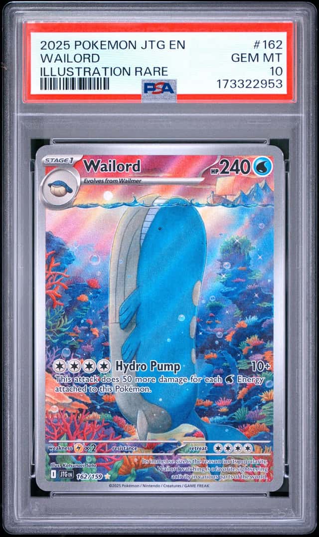 2025 Pokemon Journey Together Wailord Illustration Rare PSA 10 GEM MINT