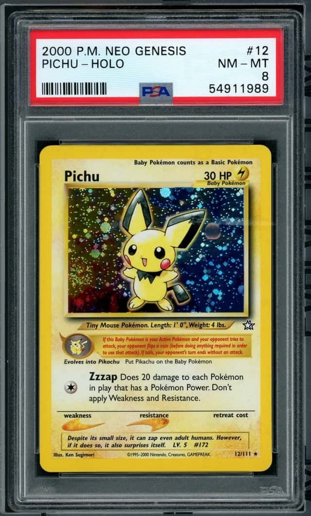 POKEMON PICHU 2000 NEO GENESIS #12 PSA 8