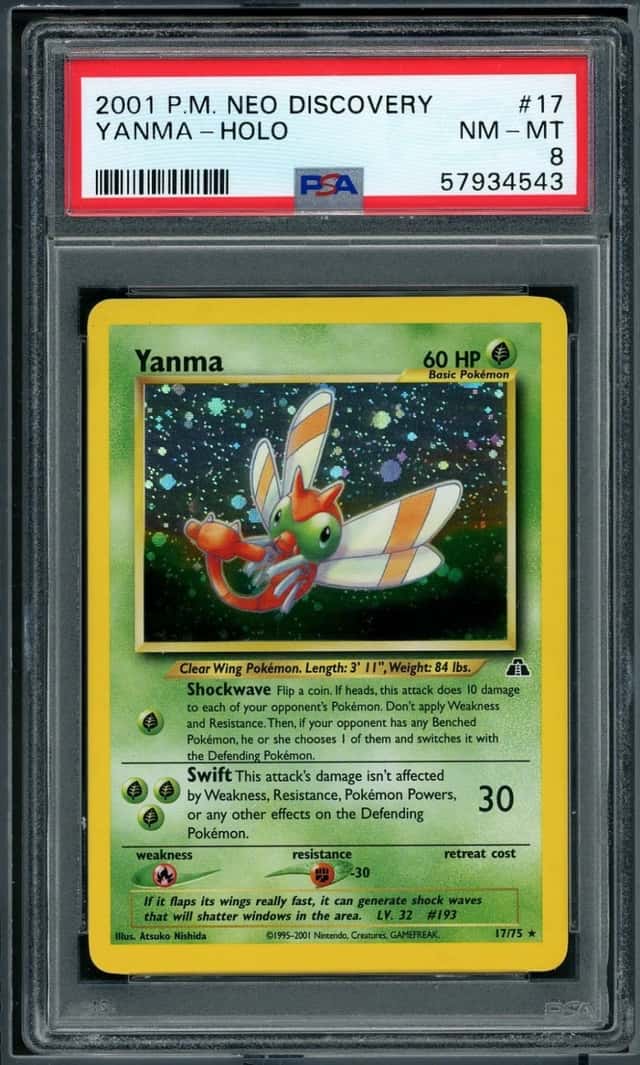 2001 POKEMON YANMA-HOLO NEO DISCOVERY #17 PSA 8