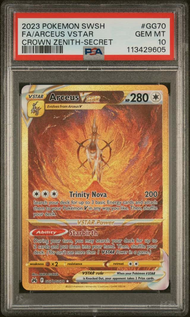 POKEMON FA/ARCEUS VSTAR 2023 SWORD AND SHIELD CROWN ZENITH #GG70 PSA 10