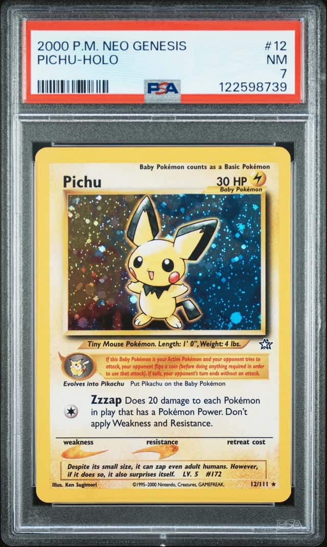 PICHU 2000 POKEMON NEO GENESIS 12/111 RARE HOLO PSA 7 Q5465