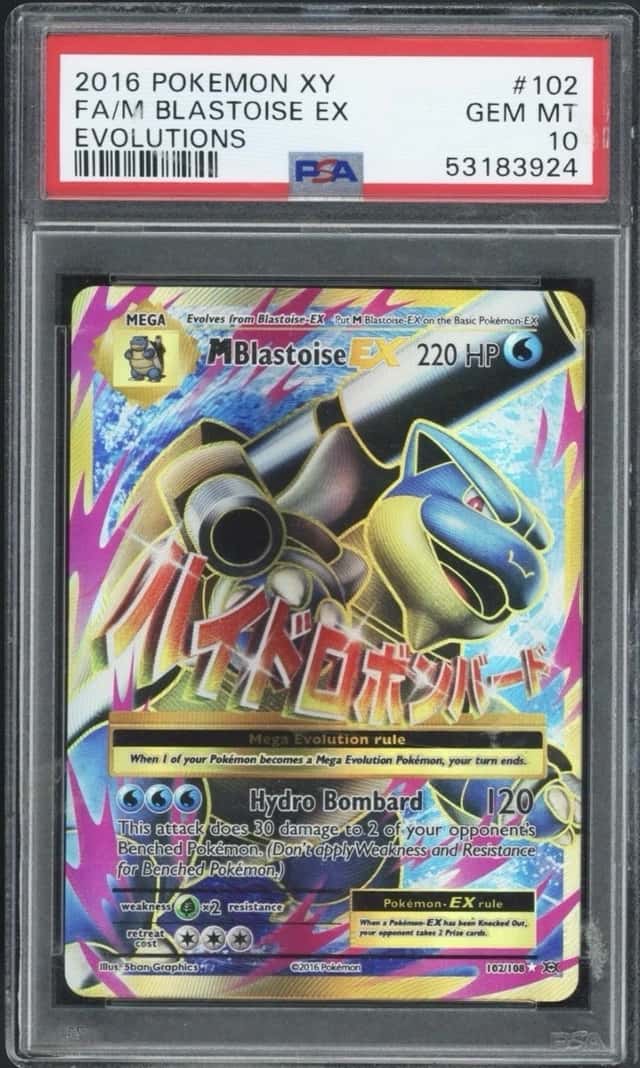 Pokemon TCG 2016 XY Evolutions M Blastoise EX 102/108 Full Art Holo PSA 10