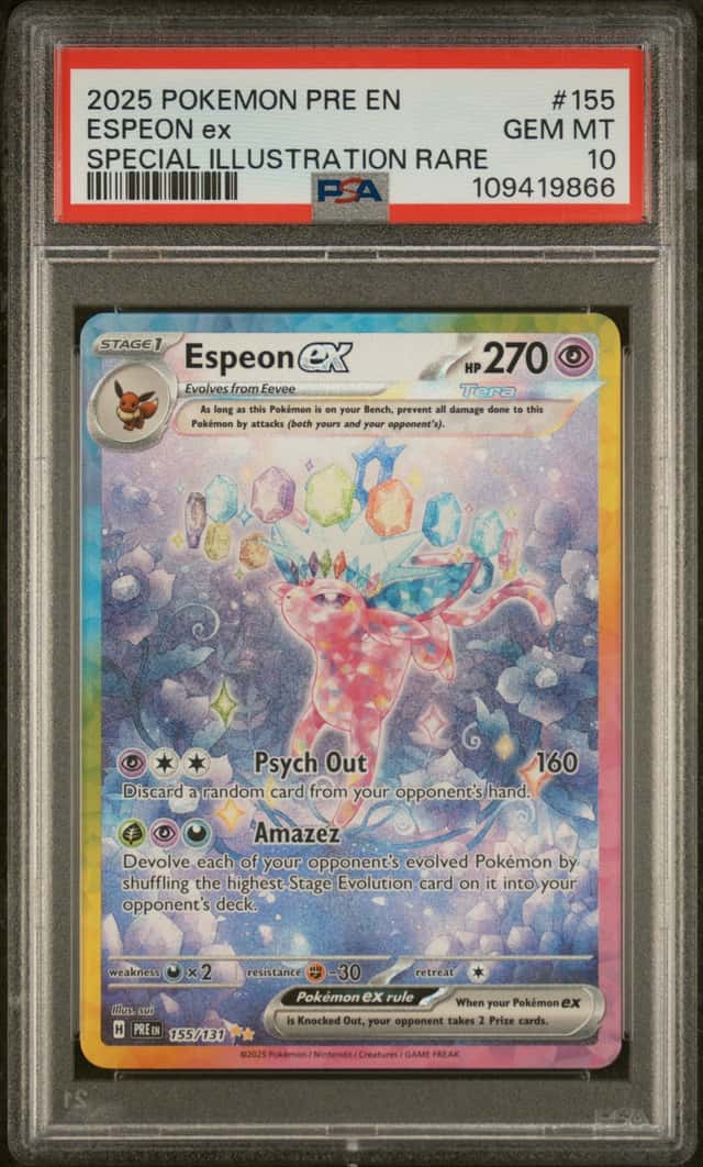 2025 POKEMON PRE EN-PRISMATIC EVOLUTIONS #155 ESPEON EX PSA 10