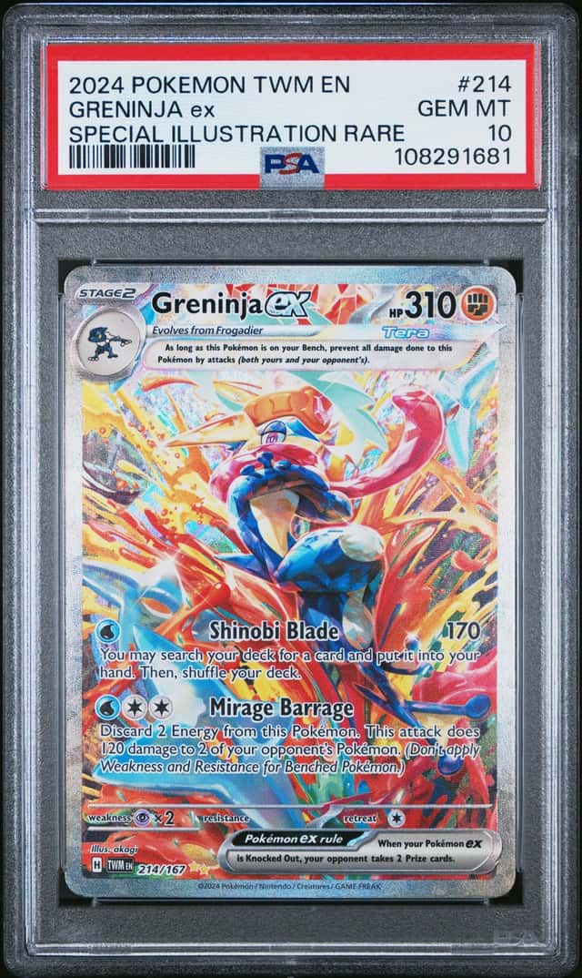 2024 Pokemon TWN En Special Illustration Rare #214 Greninja Ex PSA 10 GEM MINT
