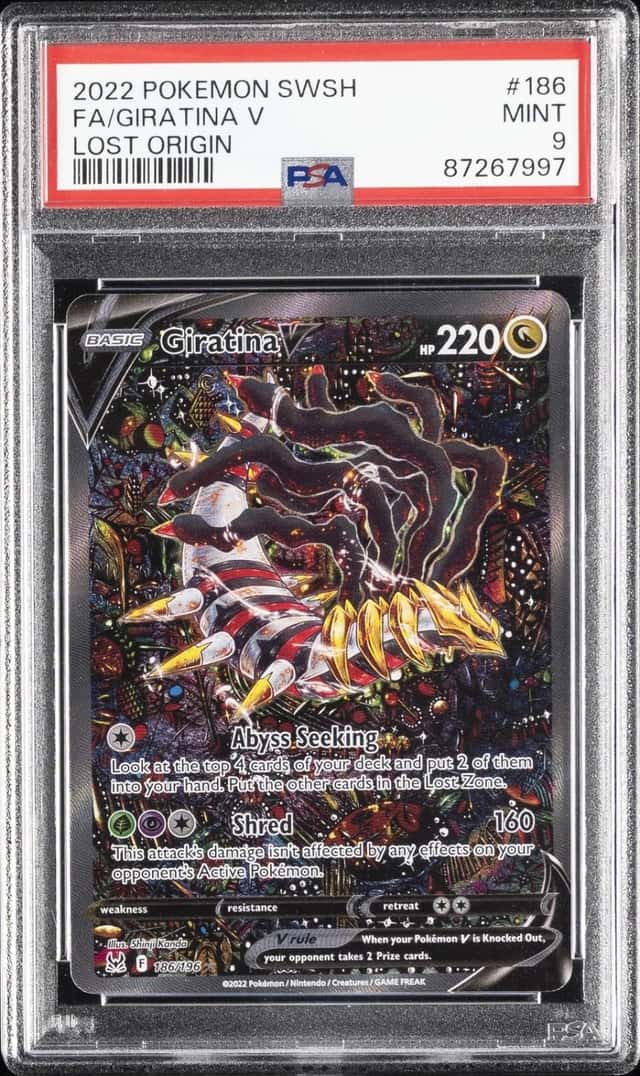 2022 POKEMON SWORD & SHIELD LOST ORIGIN #186 FULL ART/GIRATINA V PSA 9