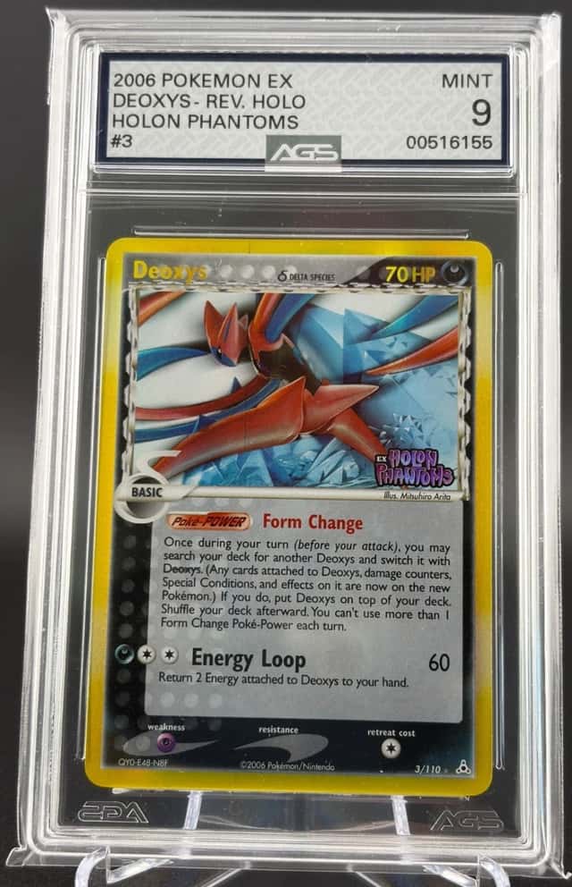 2006 POKEMON DEOXYS DELTA SPECIES EX HOLON PHANTOMS REVERSE HOLO AGS MINT 9