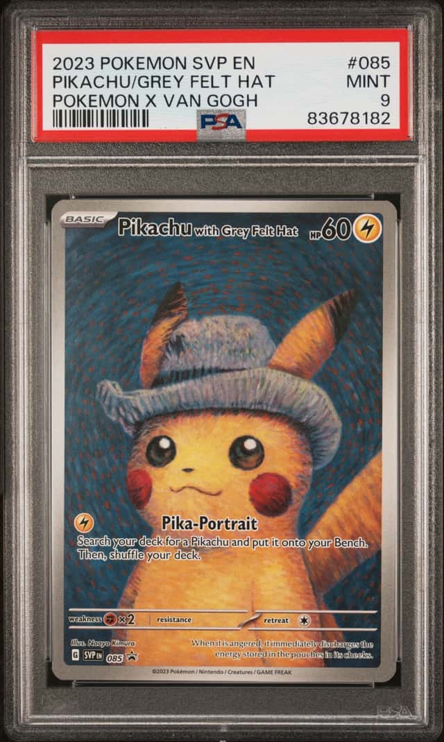 2023 Pokemon Pikachu with Grey Felt Hat 085 Van Gogh Promo PSA 9 MINT