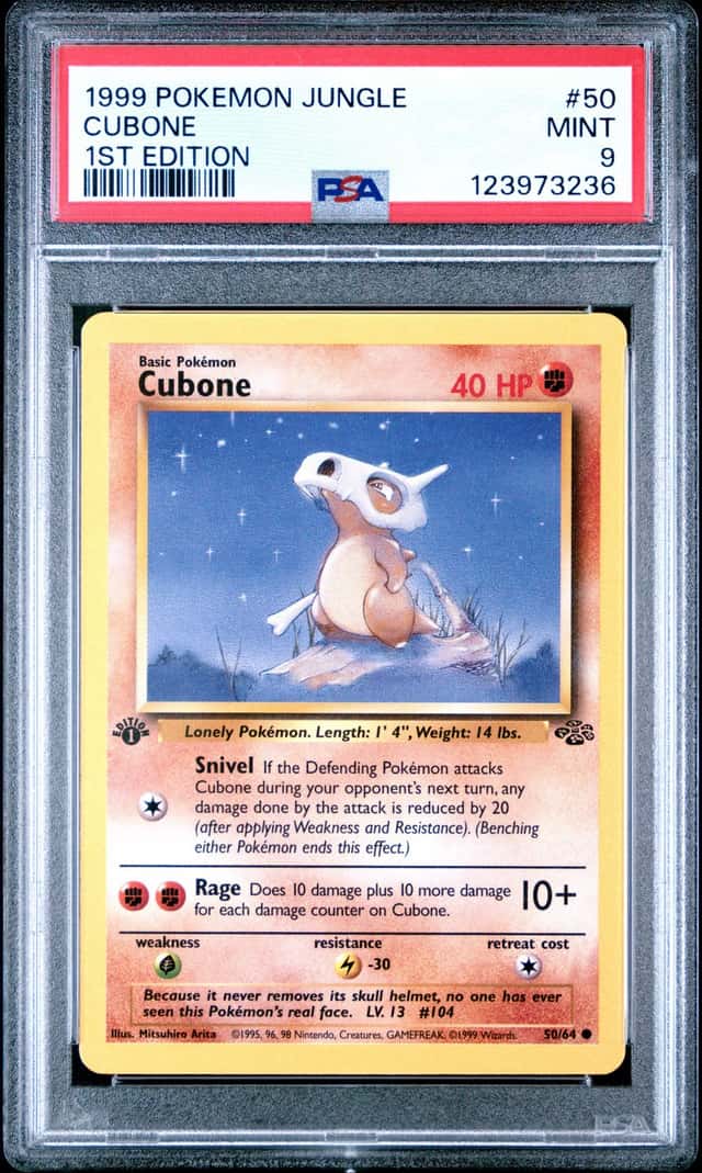 Pokemon Cubone 50/64 Jungle 1st Edition Regular EN 1999 WotC PSA 9