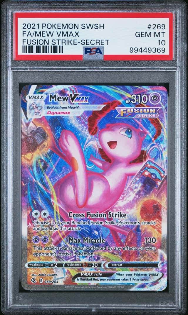 MEW VMAX 2021 POKEMON FUSION STRIKE 269/264 SECRET RARE FULL ART PSA 10 Q3963-6