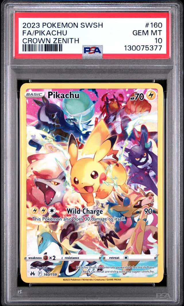 2023 Pokemon SWSH Crown Zenith #160 Full Art PikachuPSA 10 GEM MINT