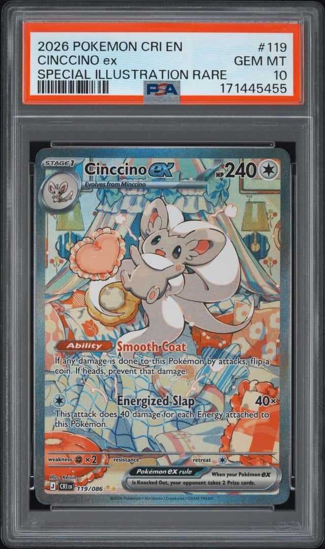 2026 Pokemon Chaos Rising #119 Cinccino Ex Special Illustration Rare PSA 10