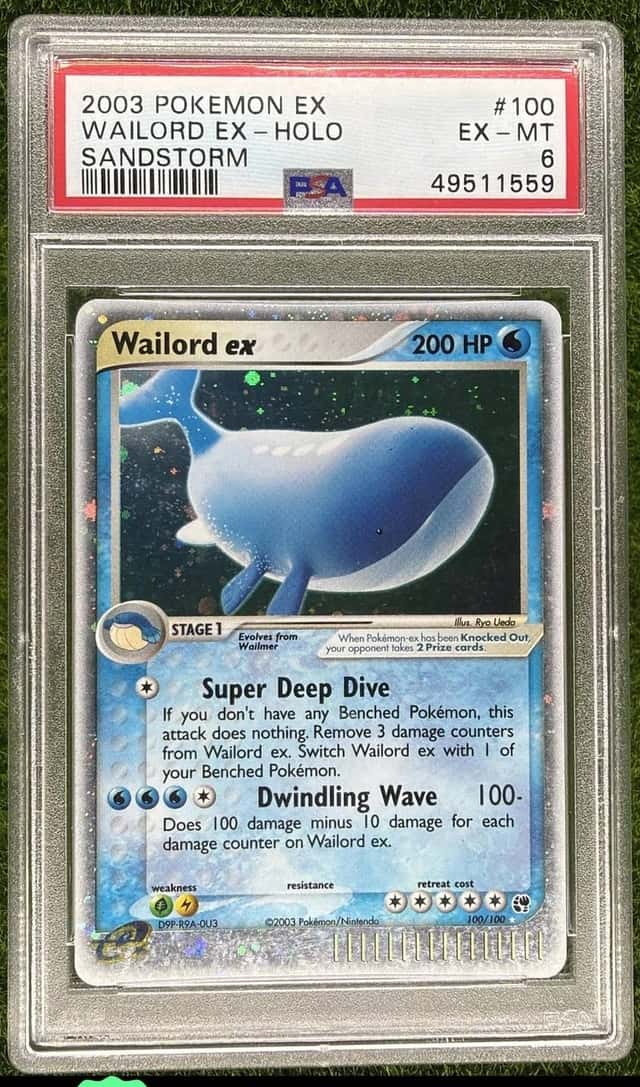 Wailord ex PSA 6 2003 Pokemon Sandstorm #100/100 Holo 1559