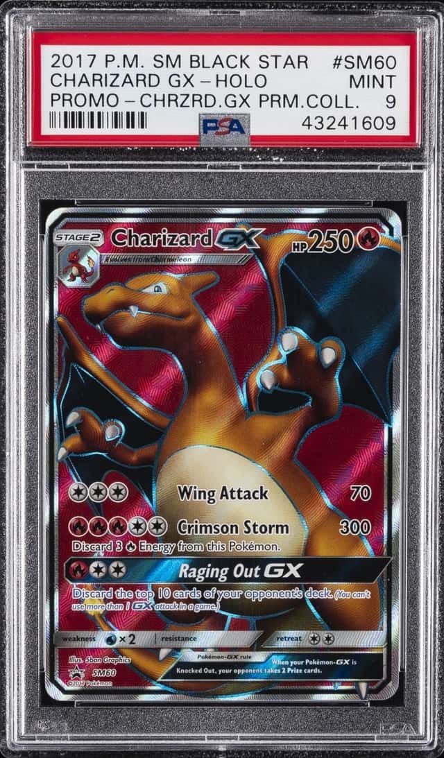 2017 POKEMON SM PREMIUM COLLECTION #SM60 FULL ART/CHARIZARD GX PSA 9