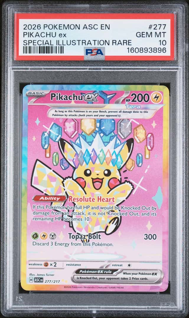 3896 Pikachu ex 2026 Pokemon Ascended Heroes #277 SIR PSA 10