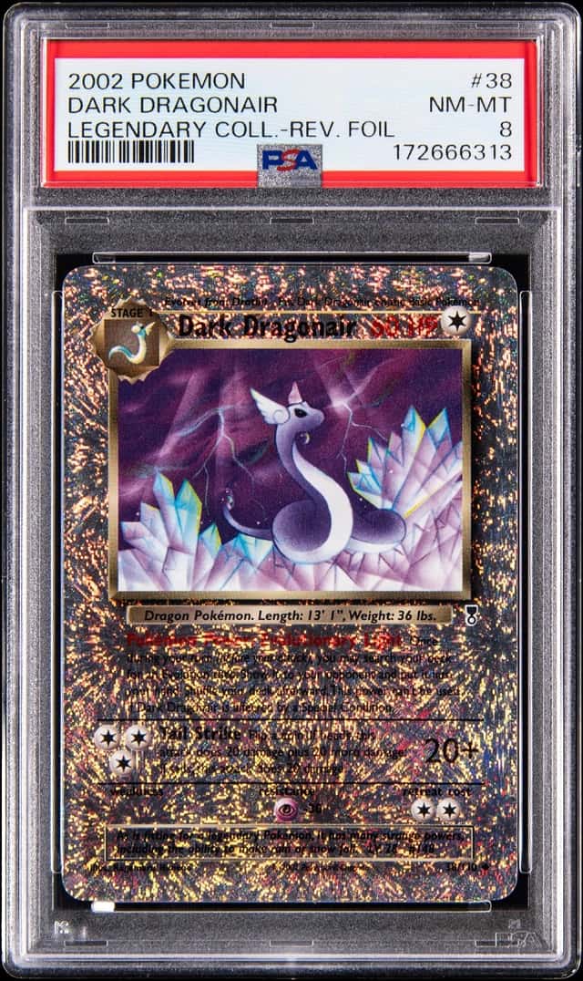 2002 Pokemon Legendary Collection Reverse Holo #38 Dark Dragonair - PSA NM-MT 8