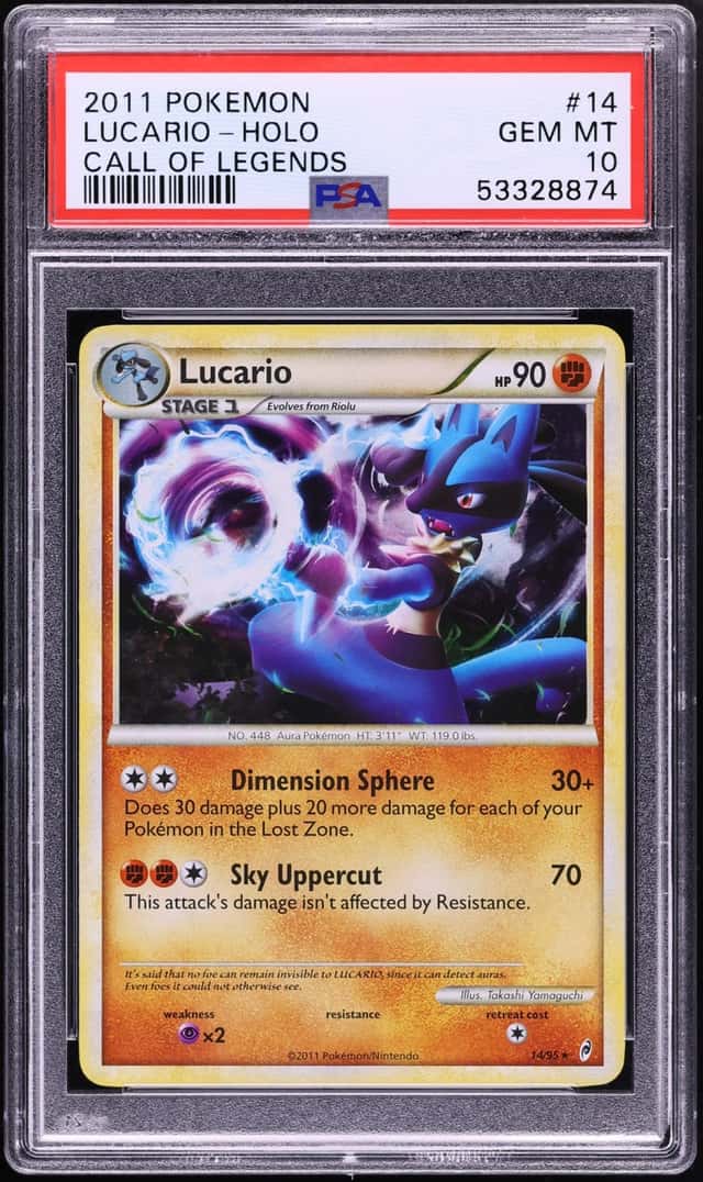 2011 Pokemon Call Of Legends Holo Lucario #14 PSA 10 GEM MINT