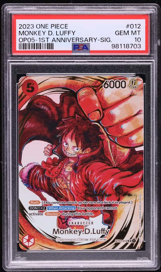 2023 One Piece Awakening New Era 1st Anniversary SR Alt Art Monkey D. Luffy #ST01-012 PSA 10