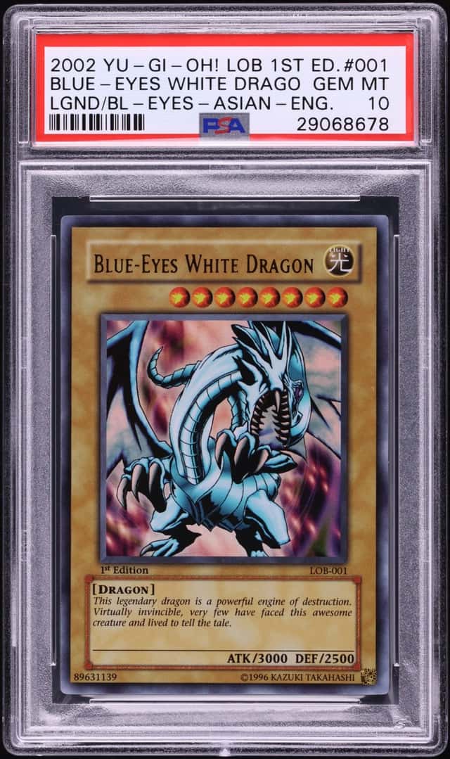 2002 Yu-Gi-Oh! Asian English 1st Edition Ultra Rare Blue Eyes White Dragon #LOB-001 PSA 10 GEM