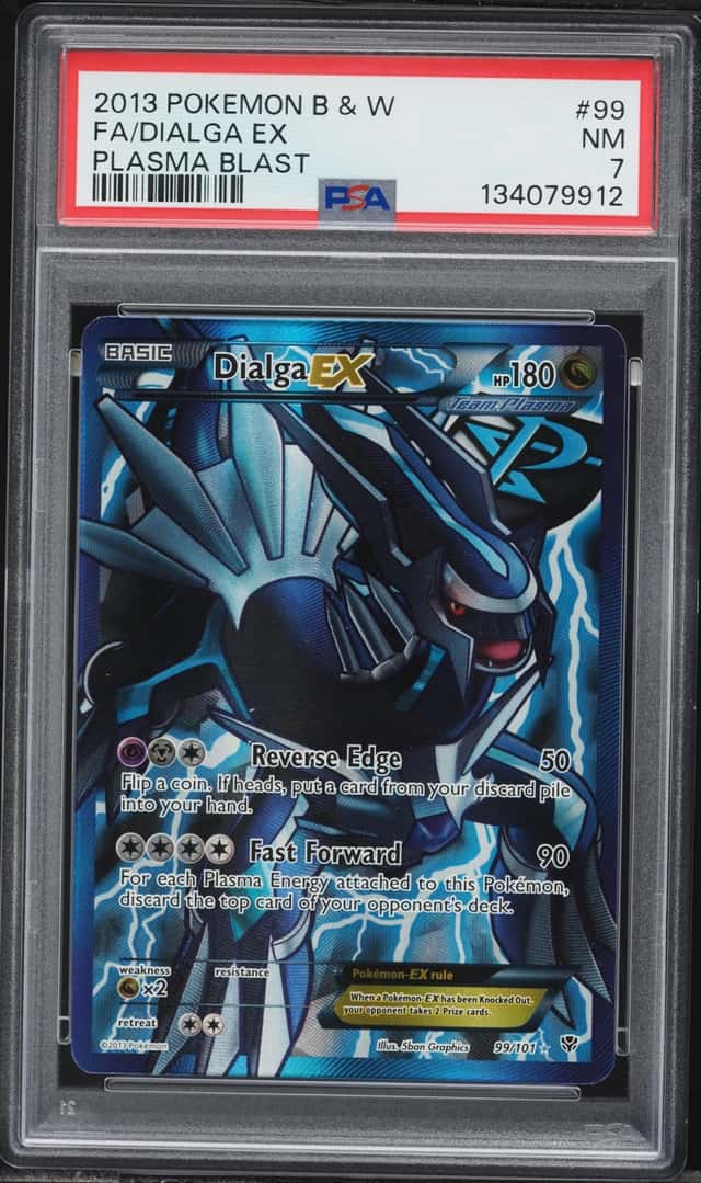 2013 Pokemon Black & White Plasma Blast Full Art Dialga EX #99 PSA 7 NRMT