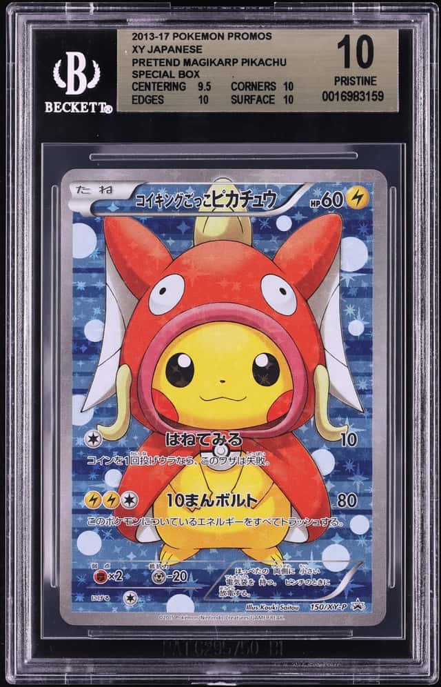 2013 Pokemon Japanese XY Promo Full Art Magikarp Poncho Wearing Pikachu #150 BGS 10 PRISTINE