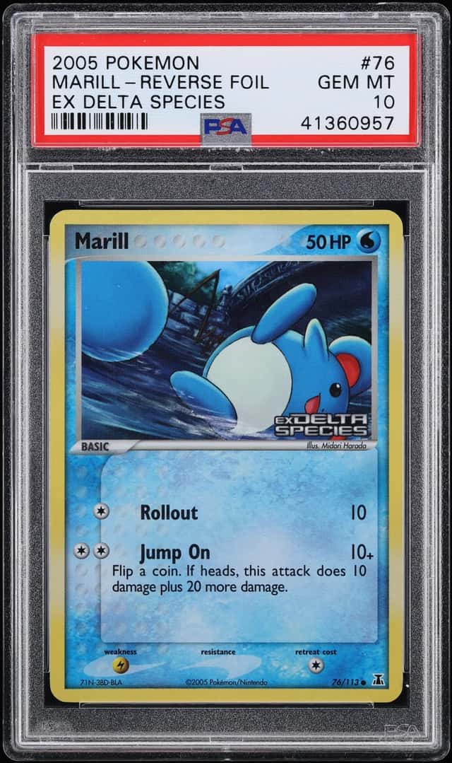 2005 Pokemon EX Delta Species Reverse Holo Marill #76 PSA 10 GEM MINT