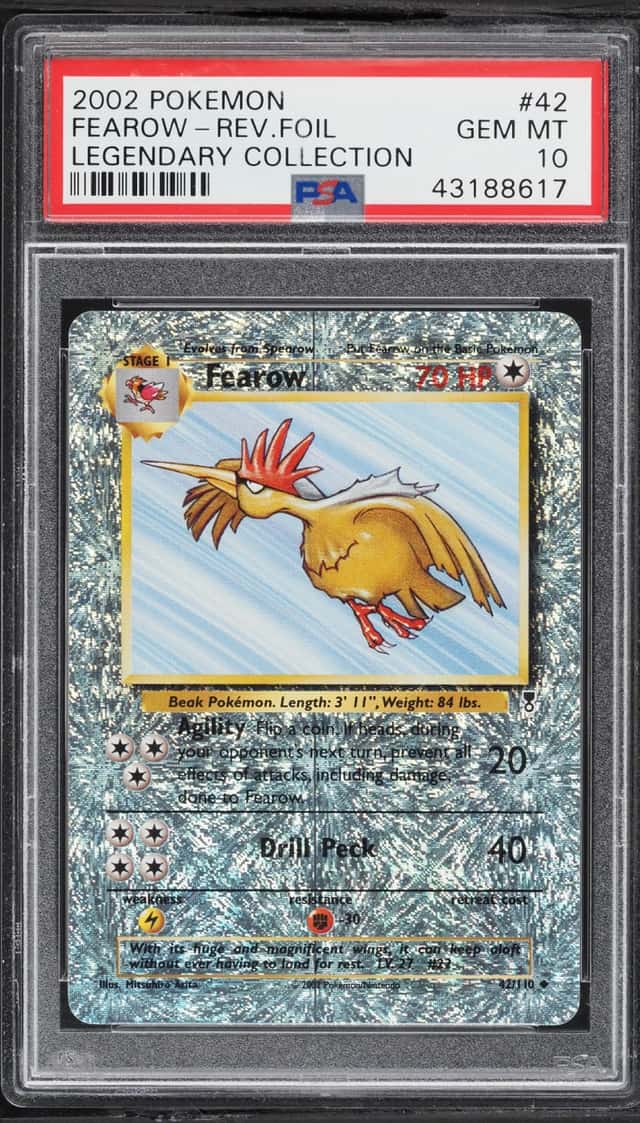 2002 Pokemon Legendary Collection Reverse Holo Fearow #42 PSA 10 GEM MINT