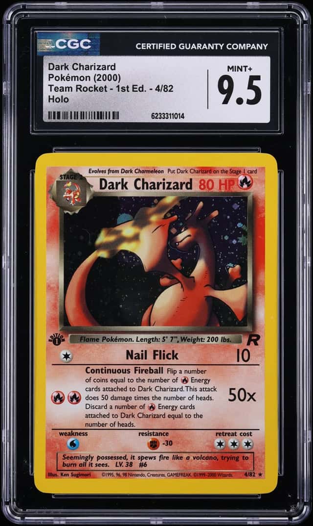 2000 Pokemon Team Rocket 1st Edition Holo Dark Charizard #4 CGC 9.5 MINT+